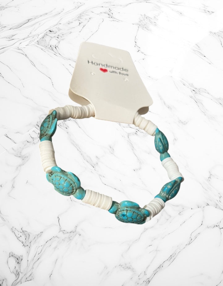 bracelet tortue azur- esprit bohème & vacances